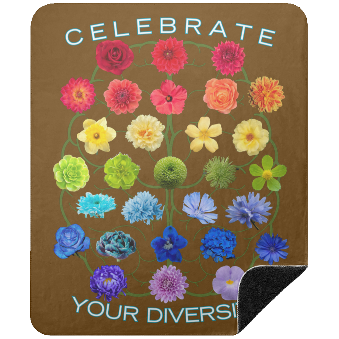 CELEBRATE Your Diversity Black sherpa Blanket 50X60