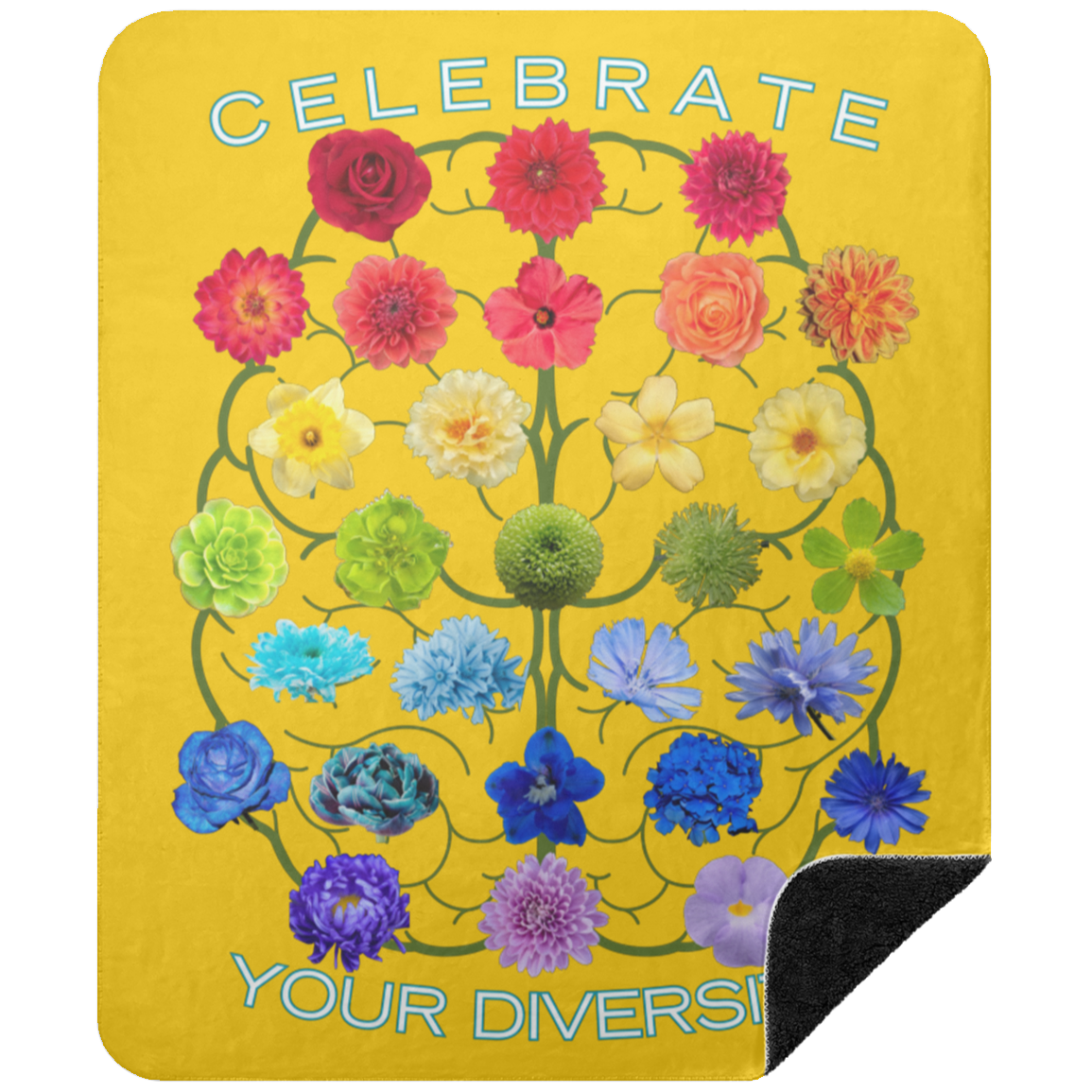 CELEBRATE Your Diversity Black sherpa Blanket 50X60