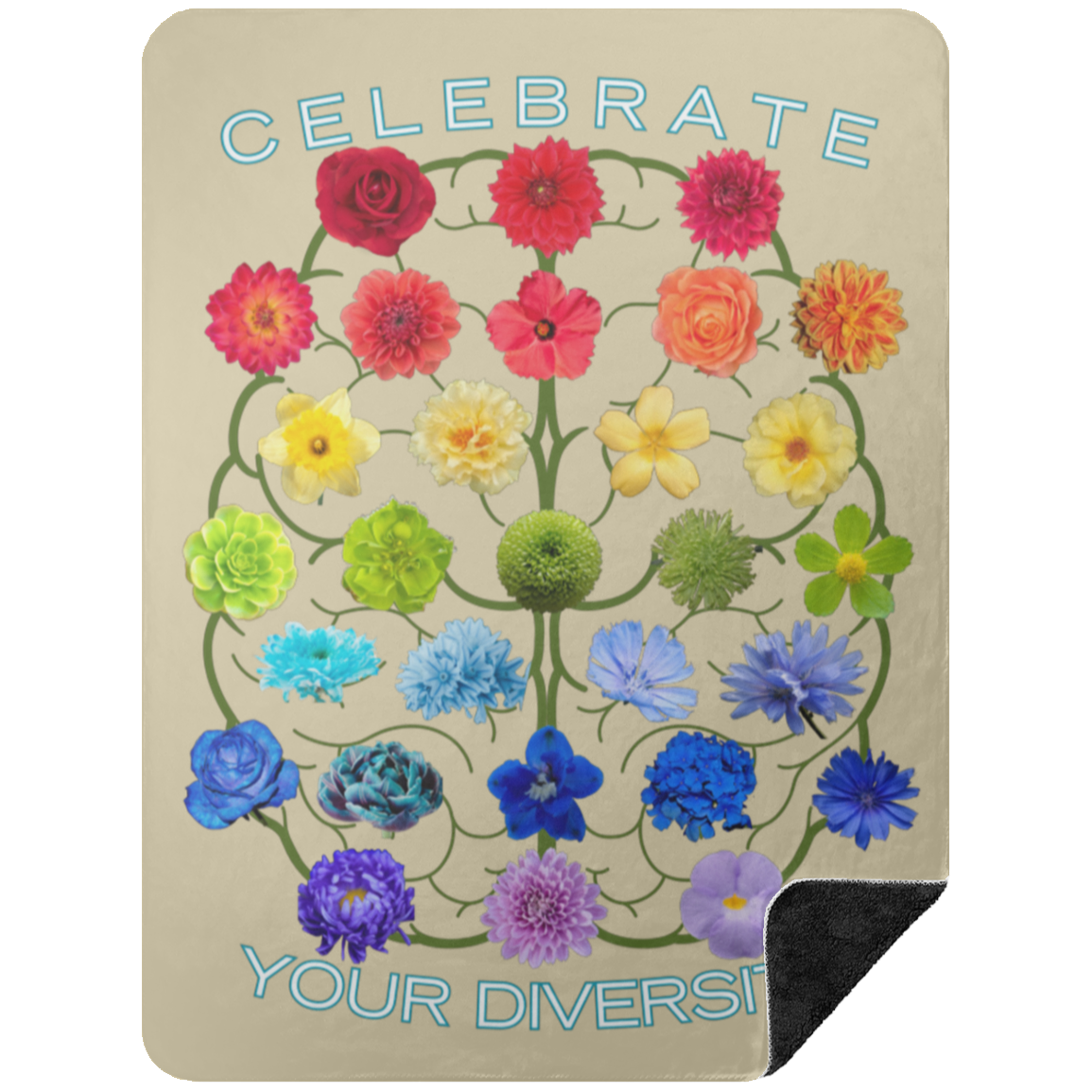 CELEBRATE Your Diversity Black Sherpa Blanket 60X80