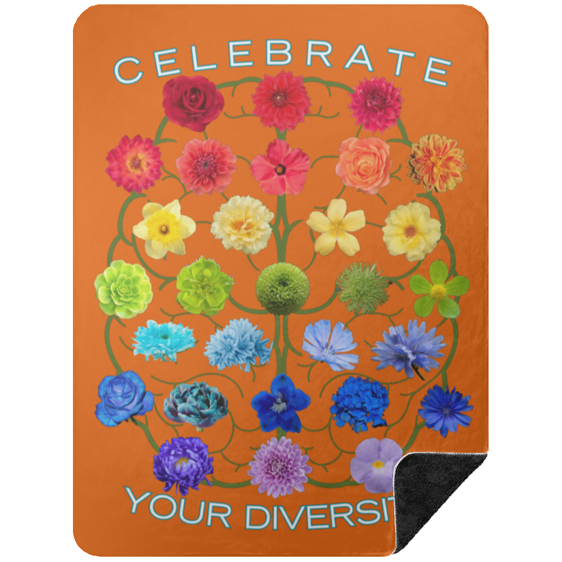 CELEBRATE Your Diversity Black Sherpa Blanket 60X80