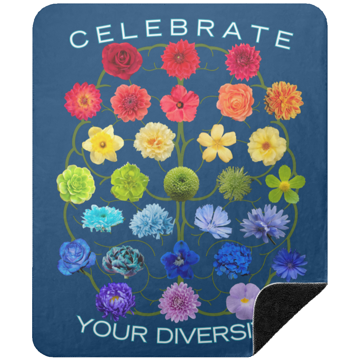 CELEBRATE Your Diversity Black sherpa Blanket 50X60