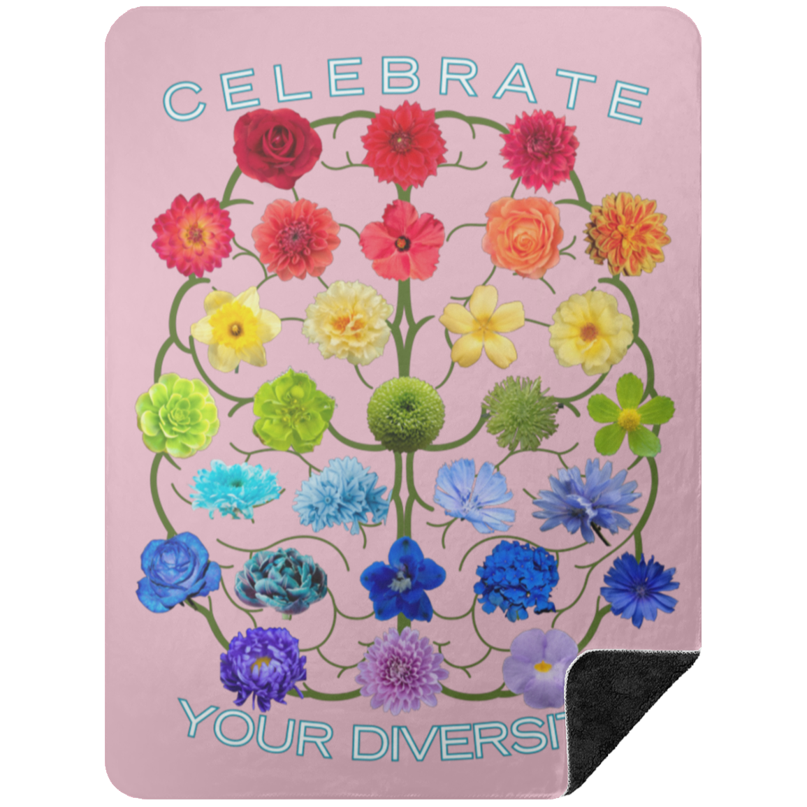 CELEBRATE Your Diversity Black Sherpa Blanket 60X80