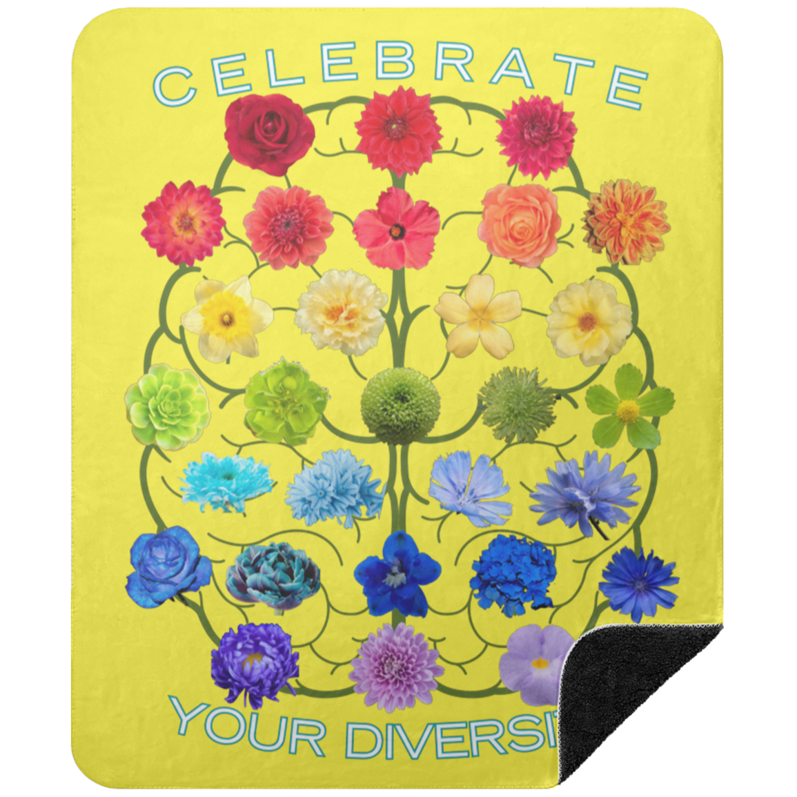 CELEBRATE Your Diversity Black sherpa Blanket 50X60
