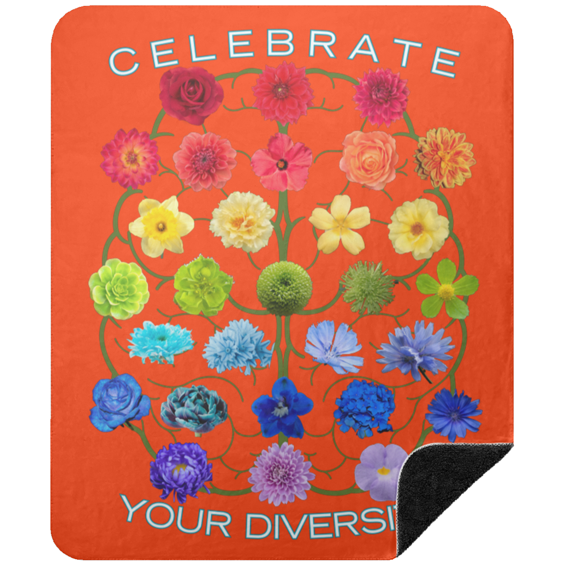 CELEBRATE Your Diversity Black sherpa Blanket 50X60