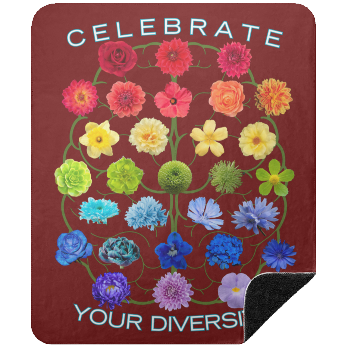 CELEBRATE Your Diversity Black sherpa Blanket 50X60