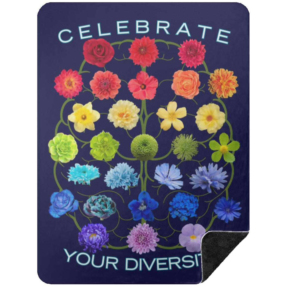 CELEBRATE Your Diversity Black Sherpa Blanket 60X80