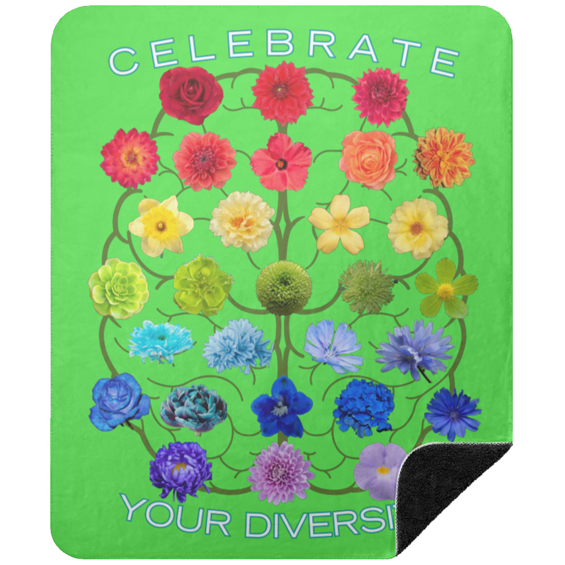 CELEBRATE Your Diversity Black sherpa Blanket 50X60
