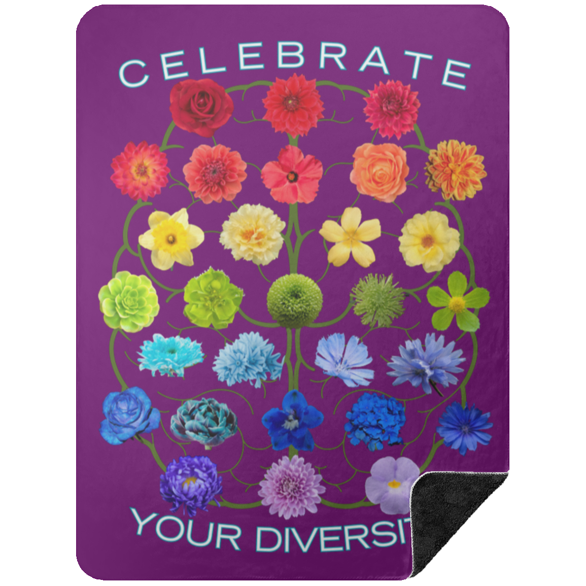 CELEBRATE Your Diversity Black Sherpa Blanket 60X80