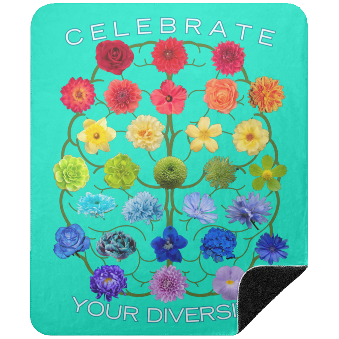 CELEBRATE Your Diversity Black sherpa Blanket 50X60