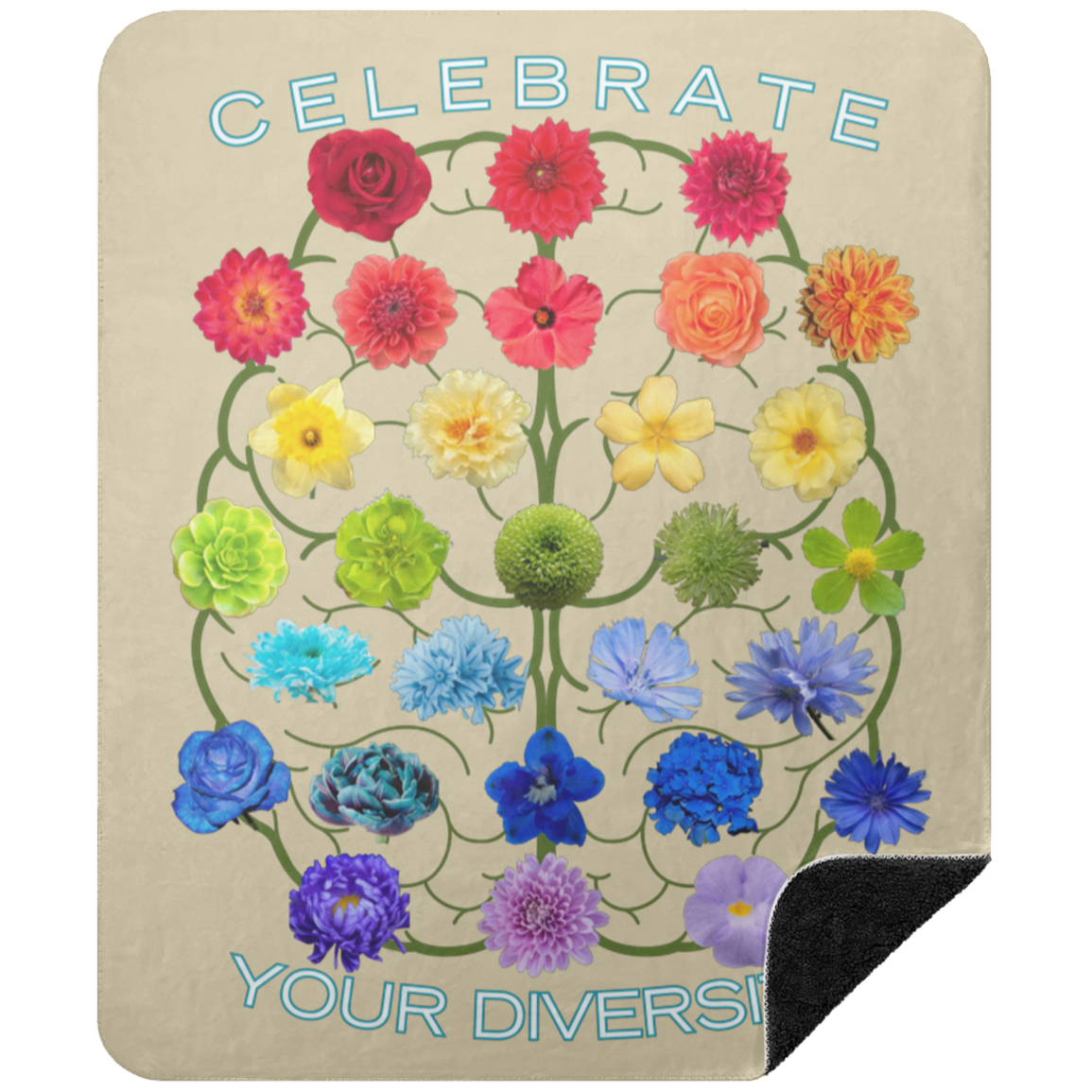 CELEBRATE Your Diversity Black sherpa Blanket 50X60