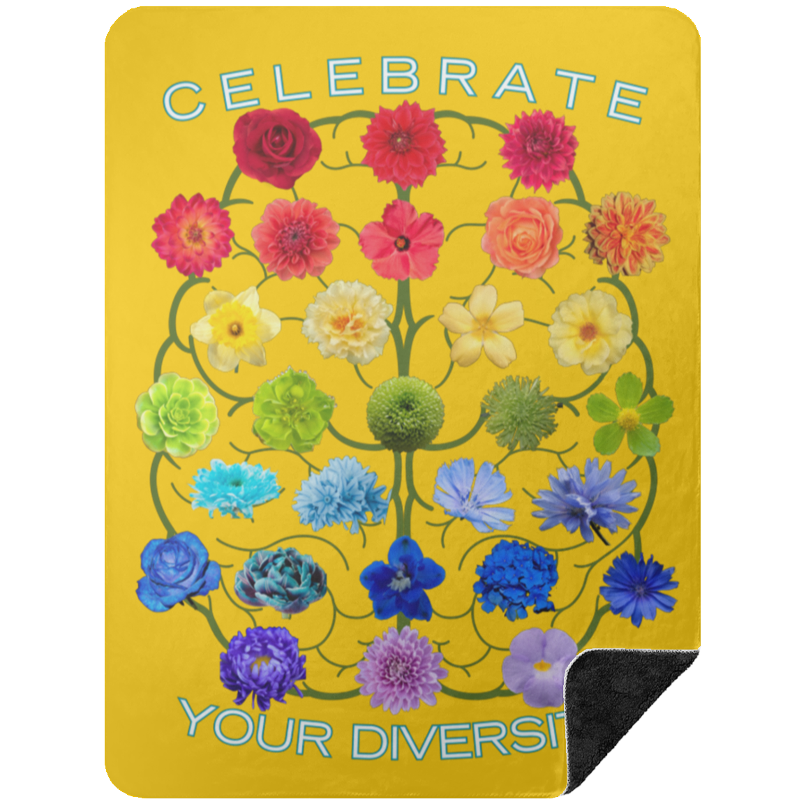 CELEBRATE Your Diversity Black Sherpa Blanket 60X80
