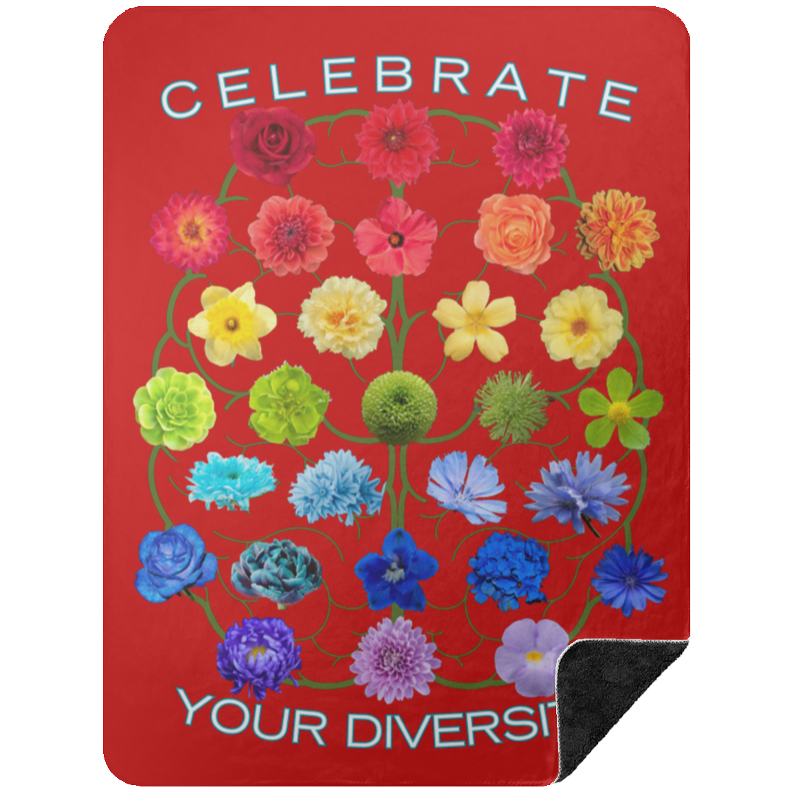 CELEBRATE Your Diversity Black Sherpa Blanket 60X80