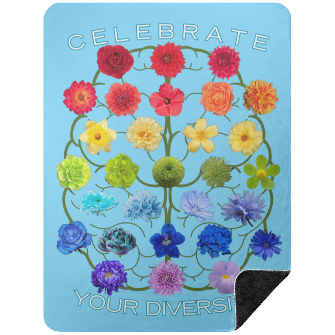 CELEBRATE Your Diversity Black Sherpa Blanket 60X80