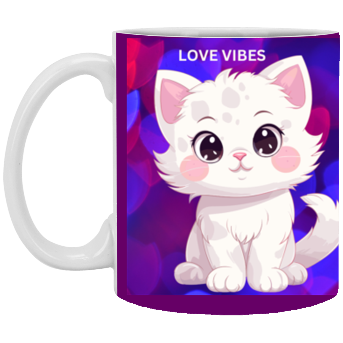 Caileigh's Kitty Love Vibes White Gloss Mug