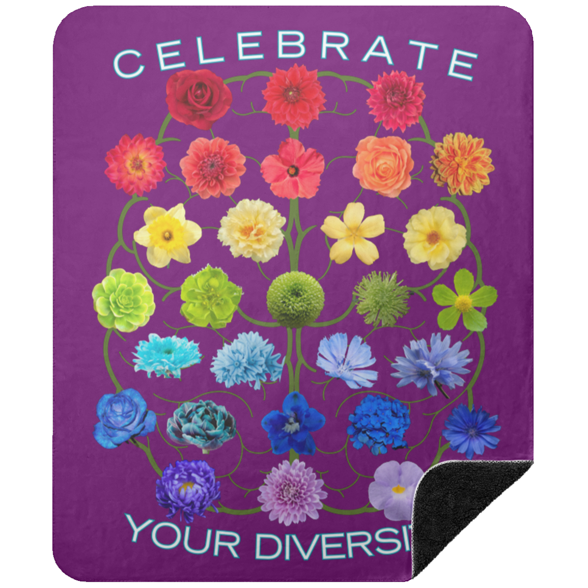 CELEBRATE Your Diversity Black sherpa Blanket 50X60
