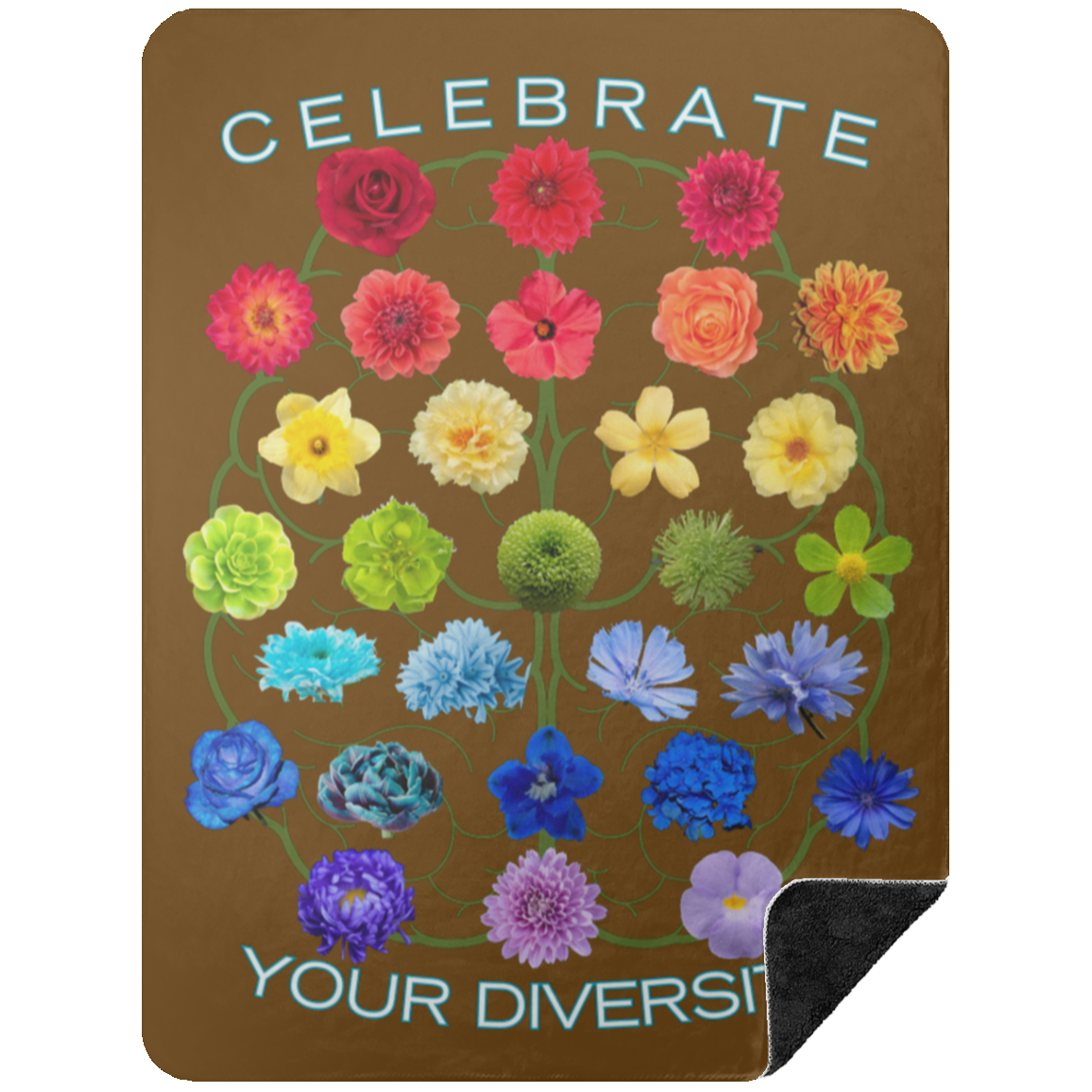 CELEBRATE Your Diversity Black Sherpa Blanket 60X80
