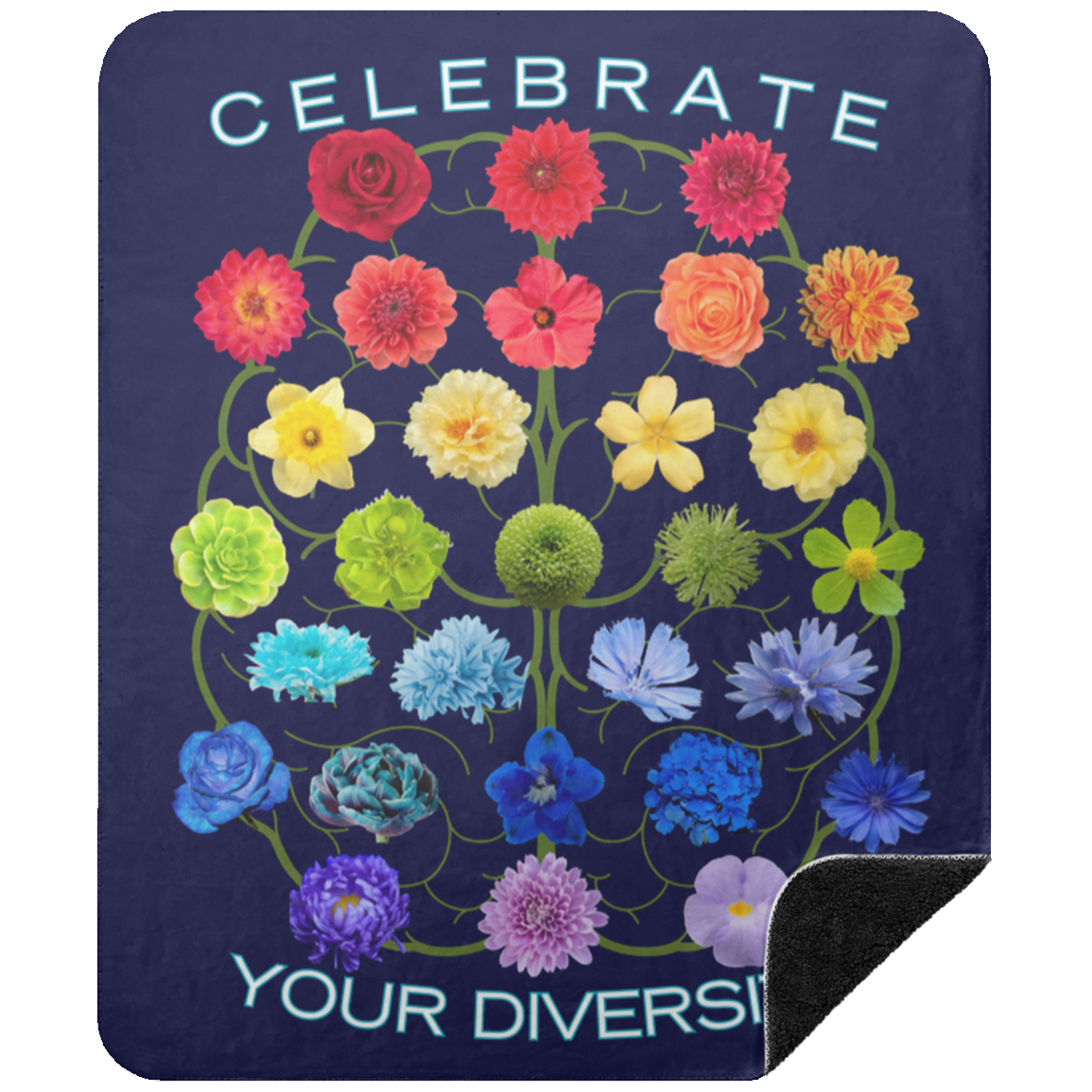 CELEBRATE Your Diversity Black sherpa Blanket 50X60