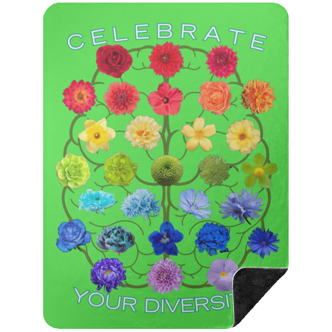 CELEBRATE Your Diversity Black Sherpa Blanket 60X80