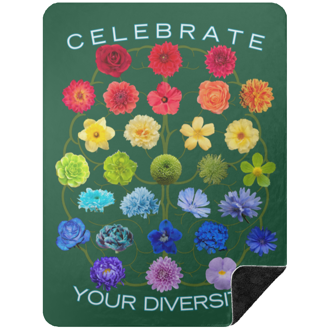 CELEBRATE Your Diversity Black Sherpa Blanket 60X80