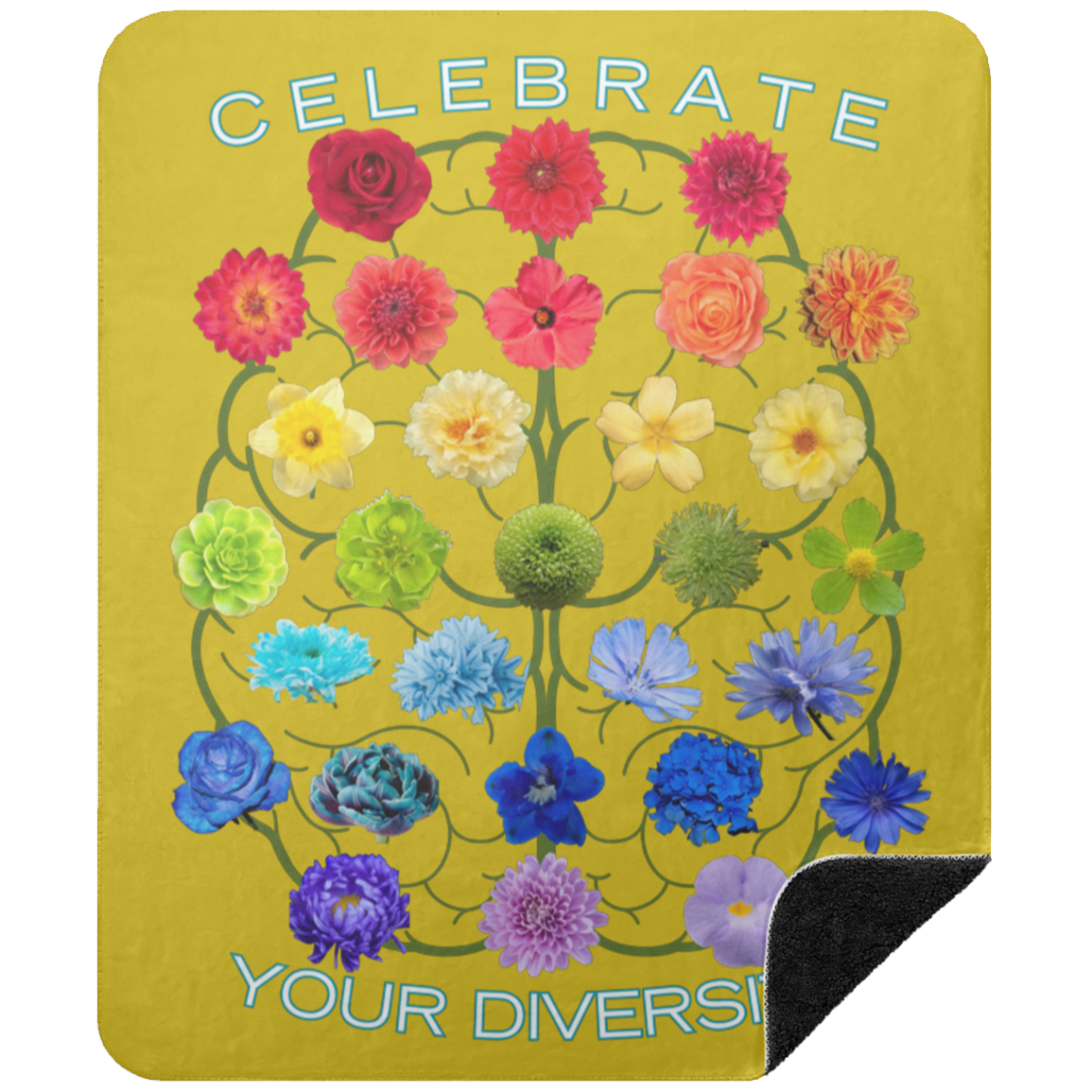 CELEBRATE Your Diversity Black sherpa Blanket 50X60