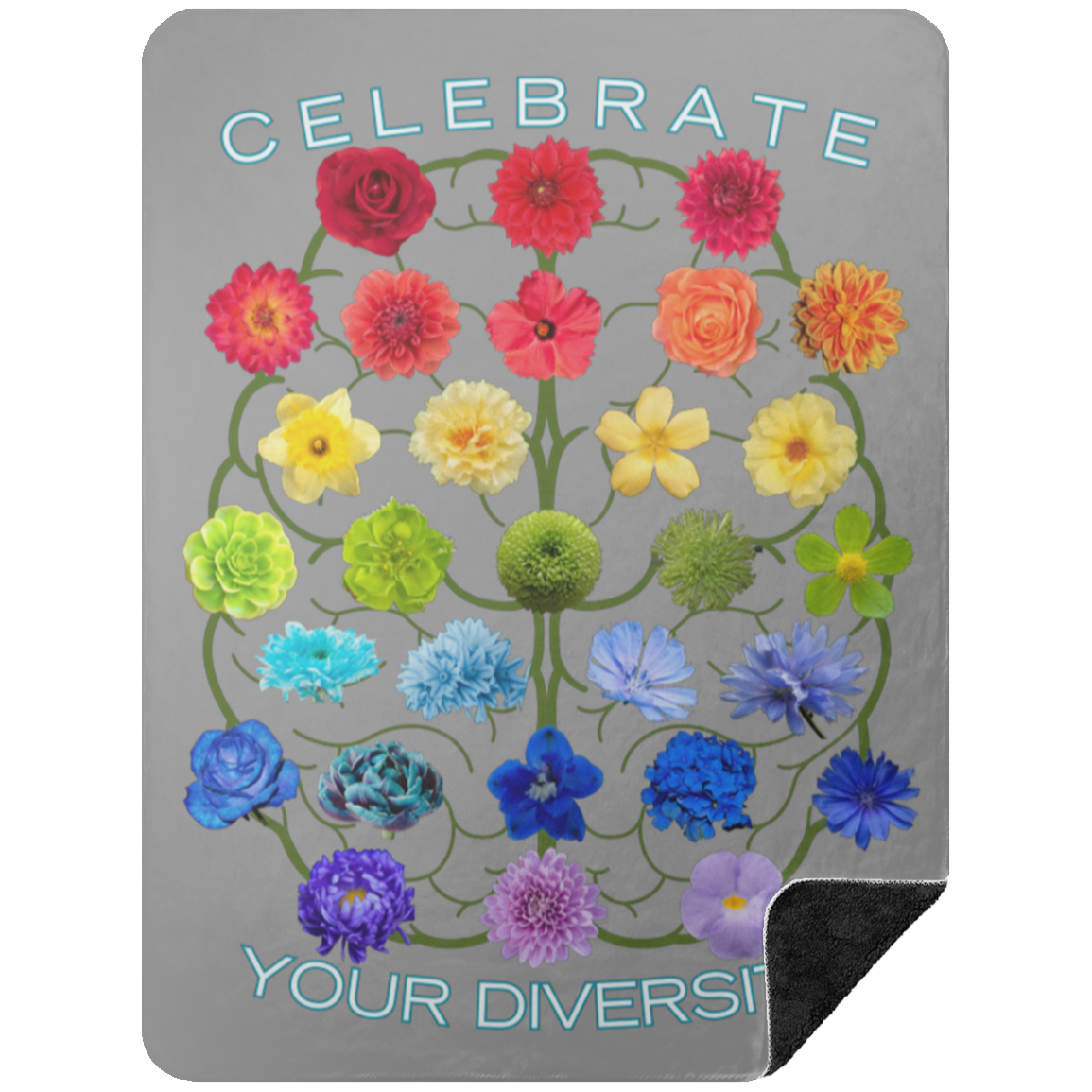 CELEBRATE Your Diversity Black Sherpa Blanket 60X80