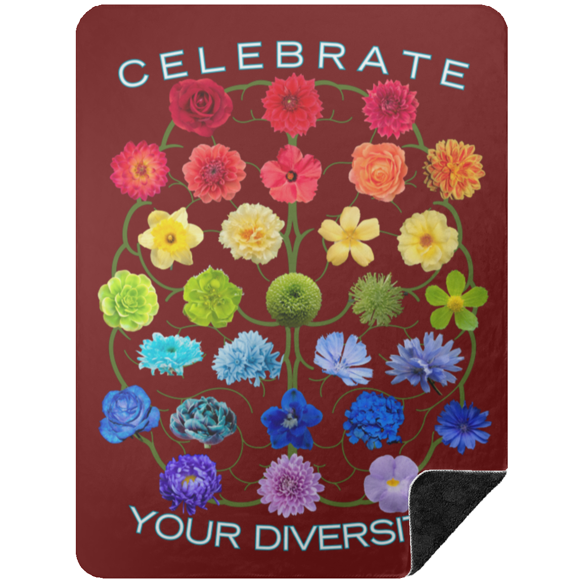CELEBRATE Your Diversity Black Sherpa Blanket 60X80