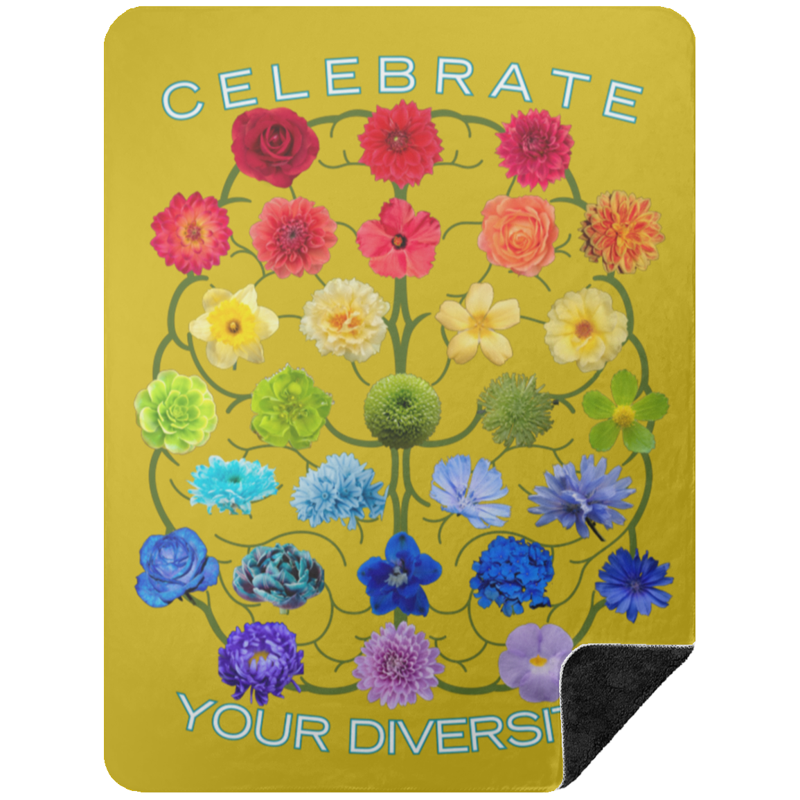 CELEBRATE Your Diversity Black Sherpa Blanket 60X80