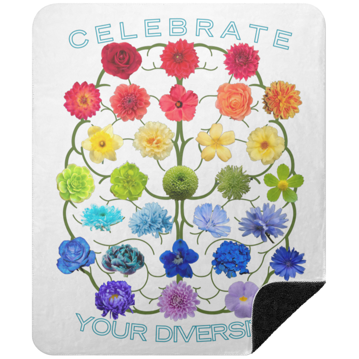 CELEBRATE Your Diversity Black sherpa Blanket 50X60