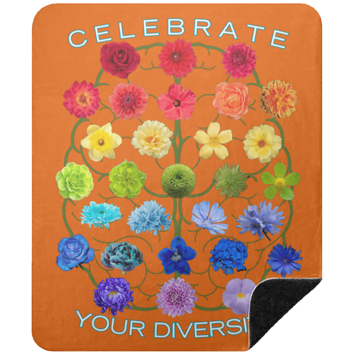 CELEBRATE Your Diversity Black sherpa Blanket 50X60