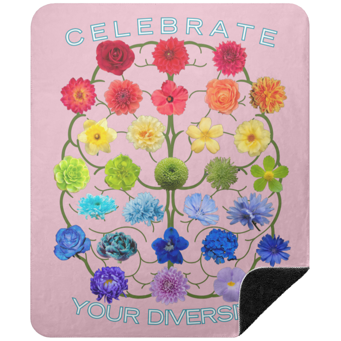 CELEBRATE Your Diversity Black sherpa Blanket 50X60