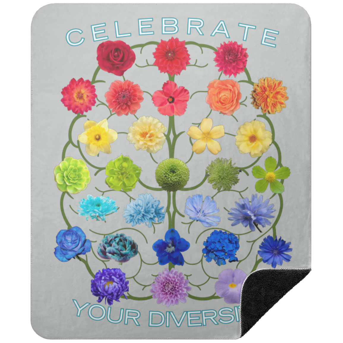 CELEBRATE Your Diversity Black sherpa Blanket 50X60