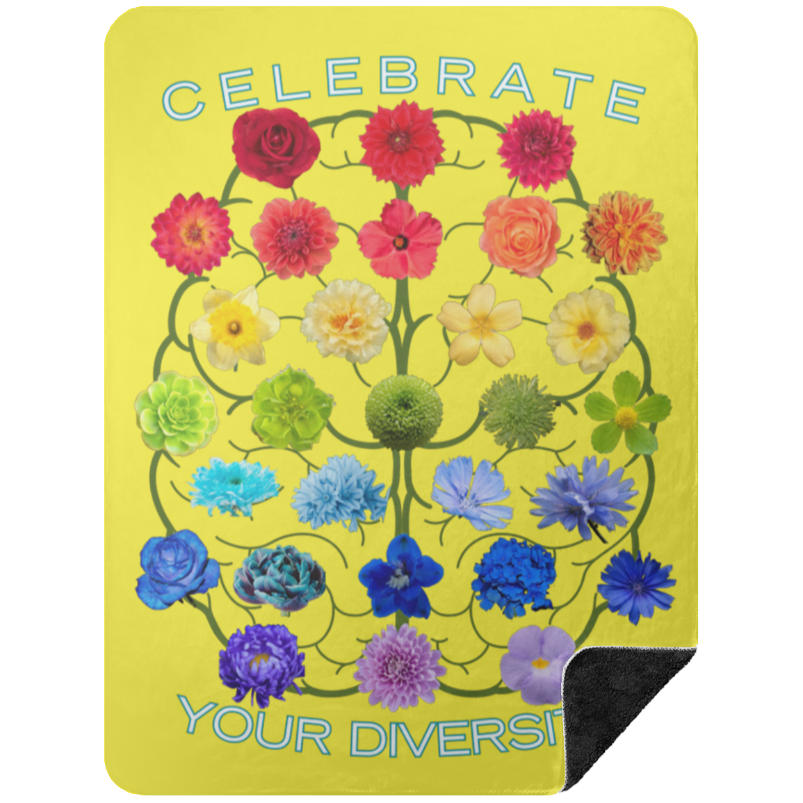 CELEBRATE Your Diversity Black Sherpa Blanket 60X80
