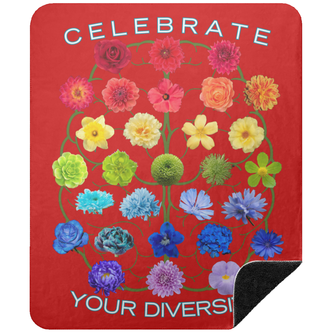 CELEBRATE Your Diversity Black sherpa Blanket 50X60