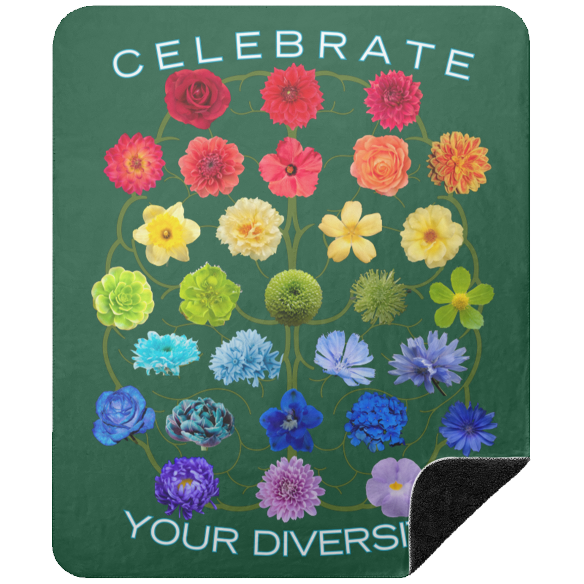 CELEBRATE Your Diversity Black sherpa Blanket 50X60