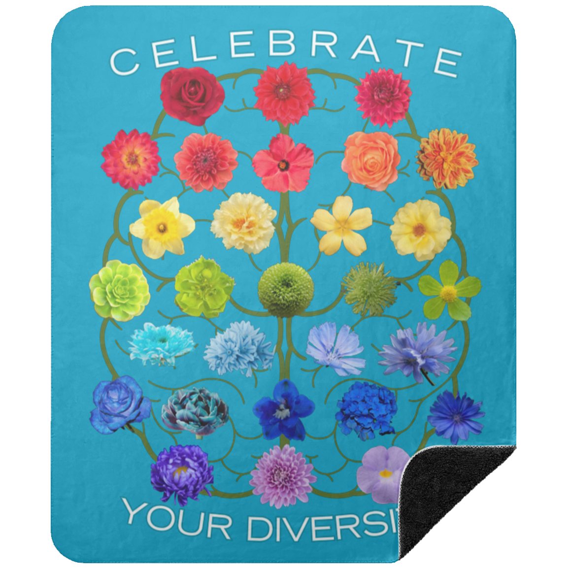 CELEBRATE Your Diversity Black sherpa Blanket 50X60