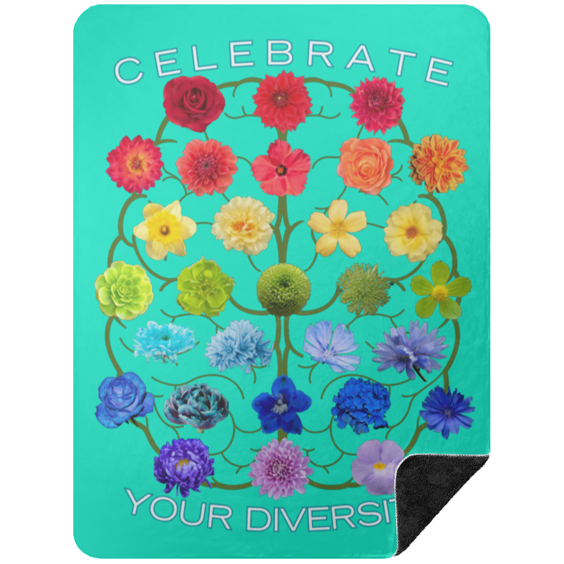 CELEBRATE Your Diversity Black Sherpa Blanket 60X80