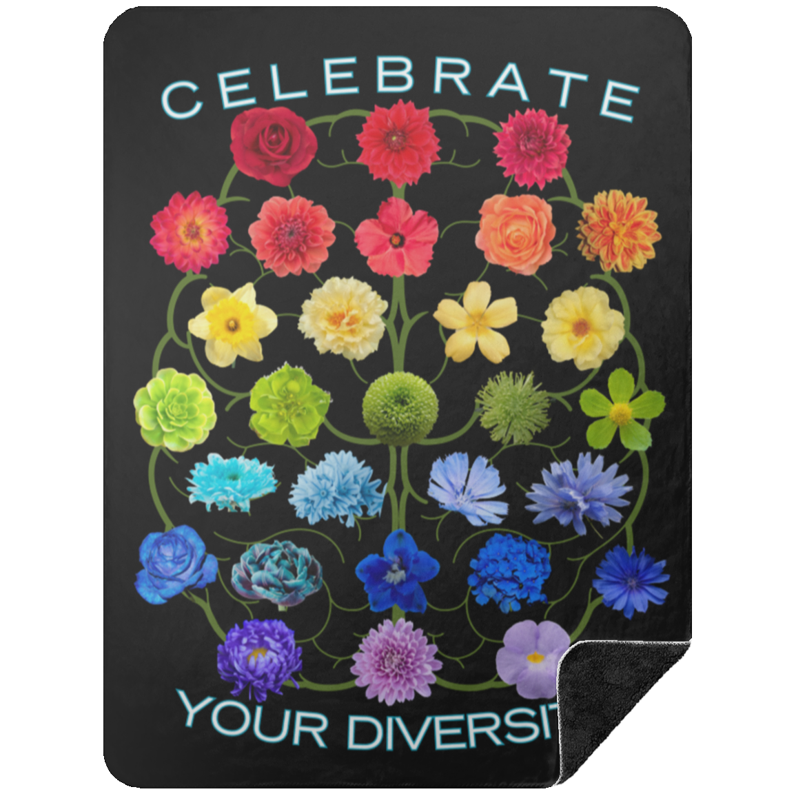 CELEBRATE Your Diversity Black Sherpa Blanket 60X80