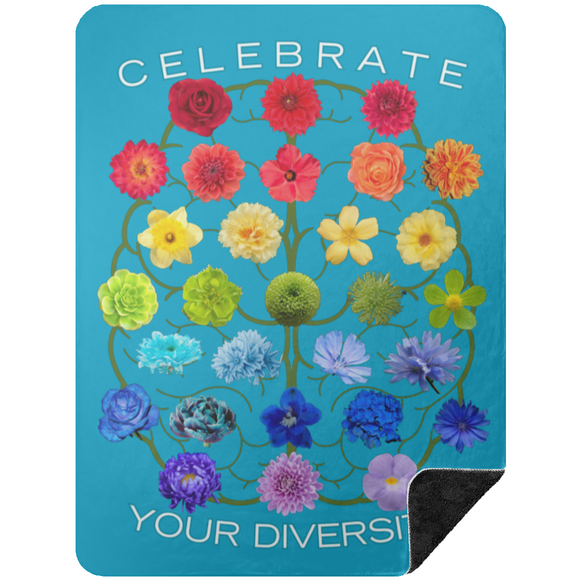 CELEBRATE Your Diversity Black Sherpa Blanket 60X80