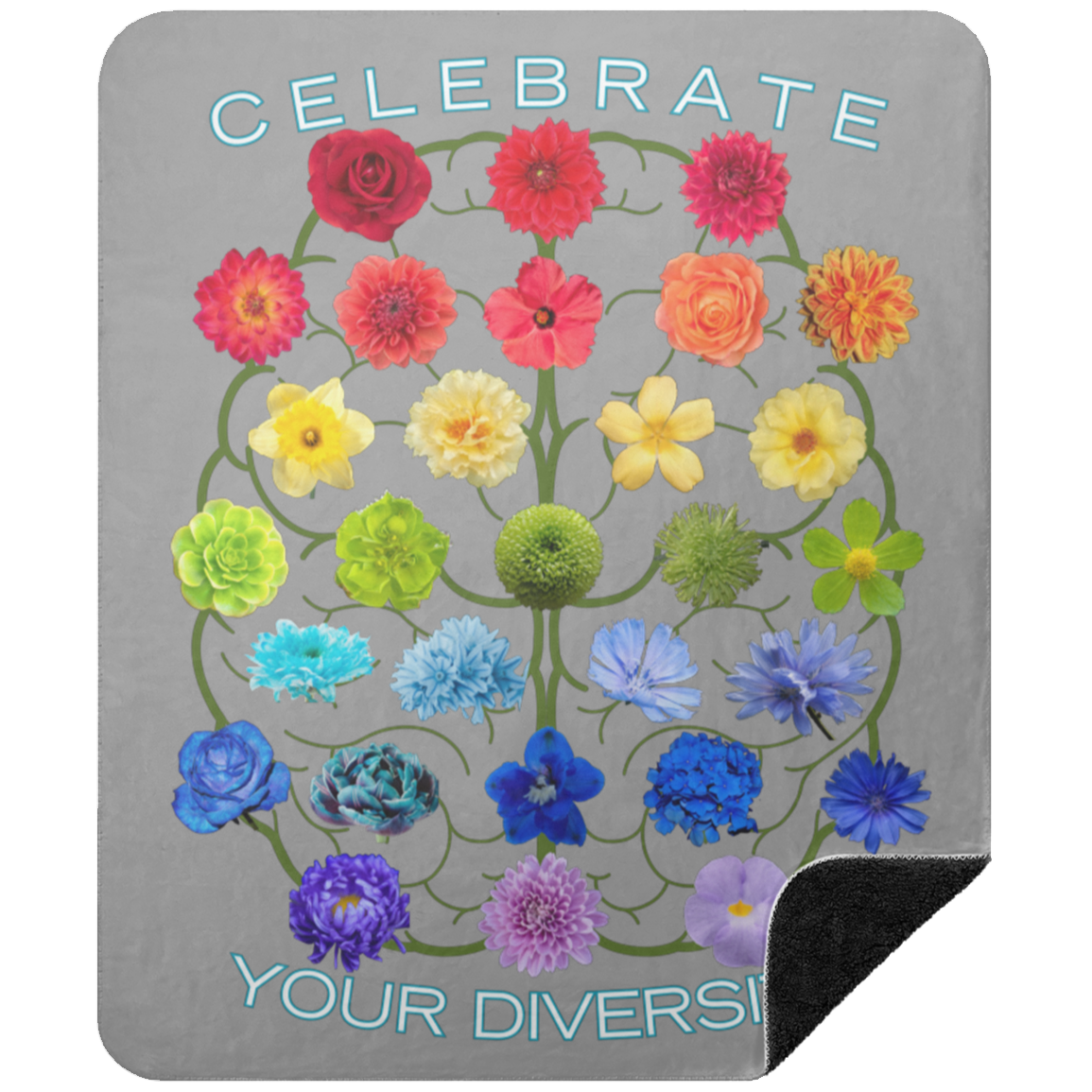 CELEBRATE Your Diversity Black sherpa Blanket 50X60