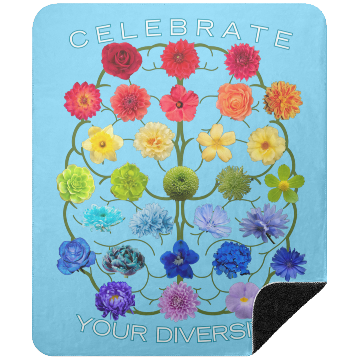 CELEBRATE Your Diversity Black sherpa Blanket 50X60