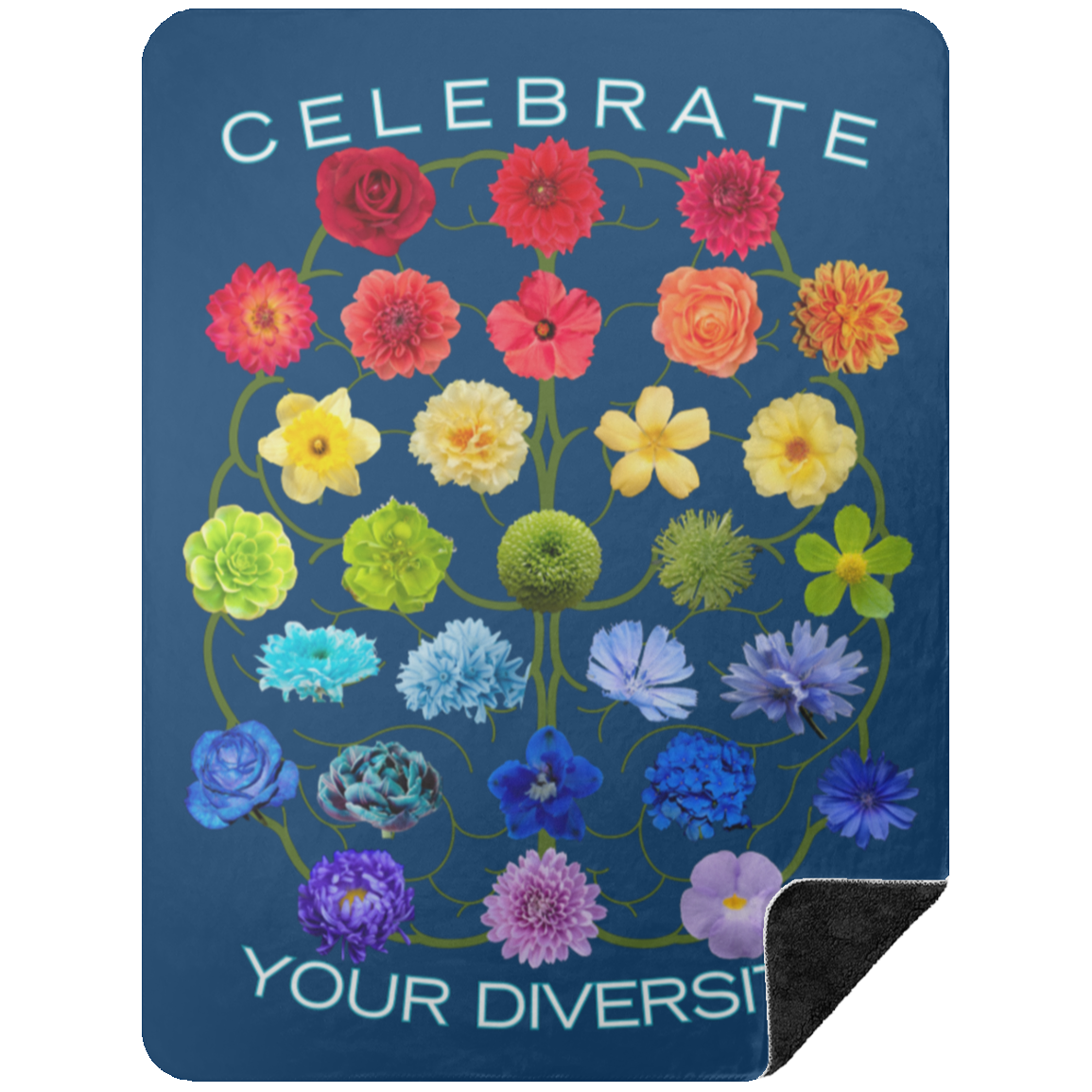 CELEBRATE Your Diversity Black Sherpa Blanket 60X80