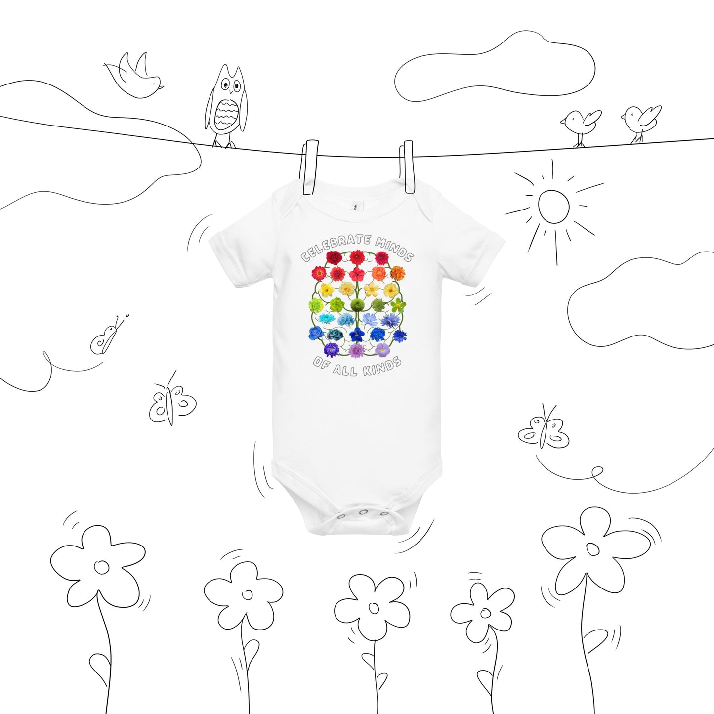 Celebrate Minds Of All Kinds Baby short sleeve one piece