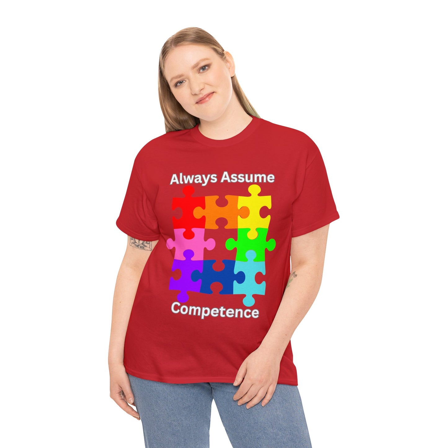 Always Assume Competence Unisex Heavy Cotton Tee