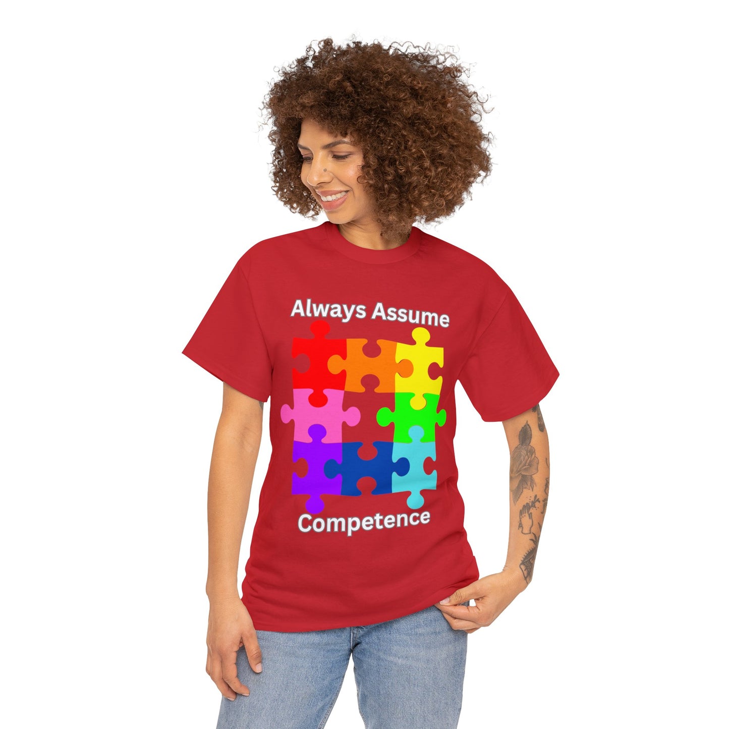 Always Assume Competence Unisex Heavy Cotton Tee