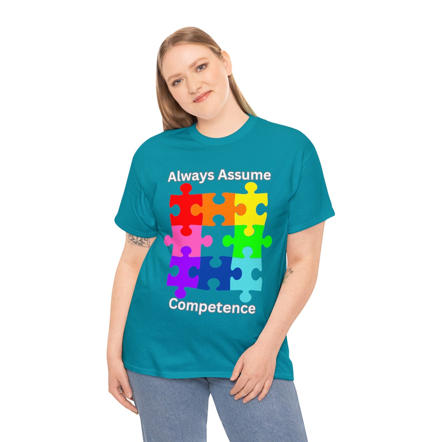 Always Assume Competence Unisex Heavy Cotton Tee