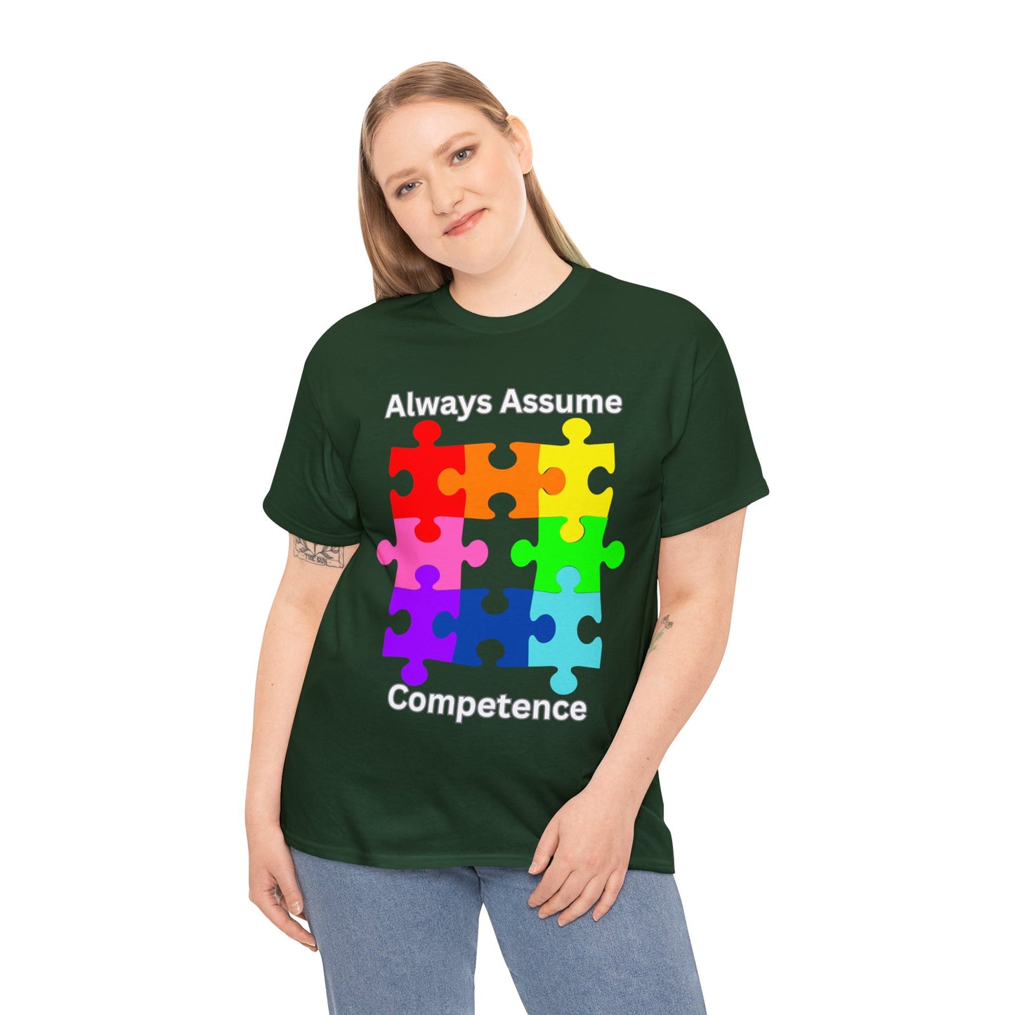 Always Assume Competence Unisex Heavy Cotton Tee