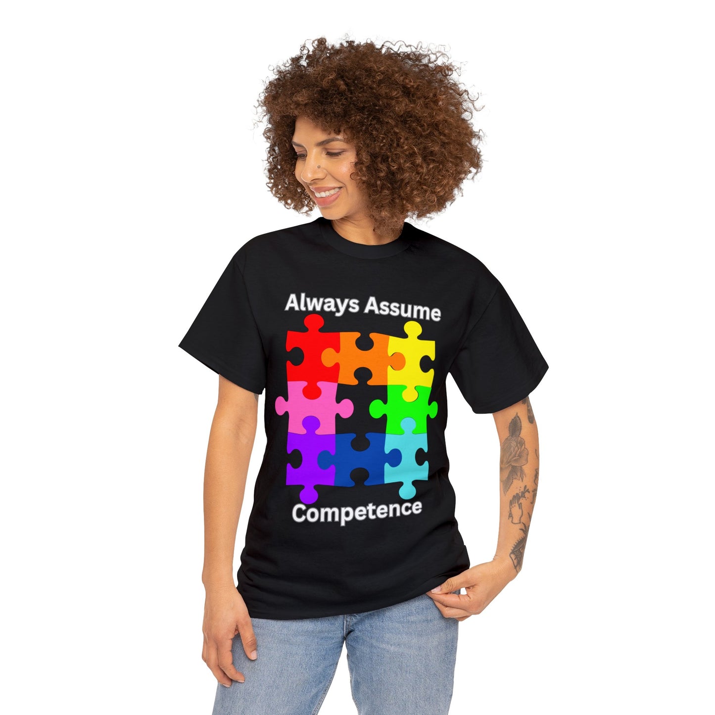 Always Assume Competence Unisex Heavy Cotton Tee