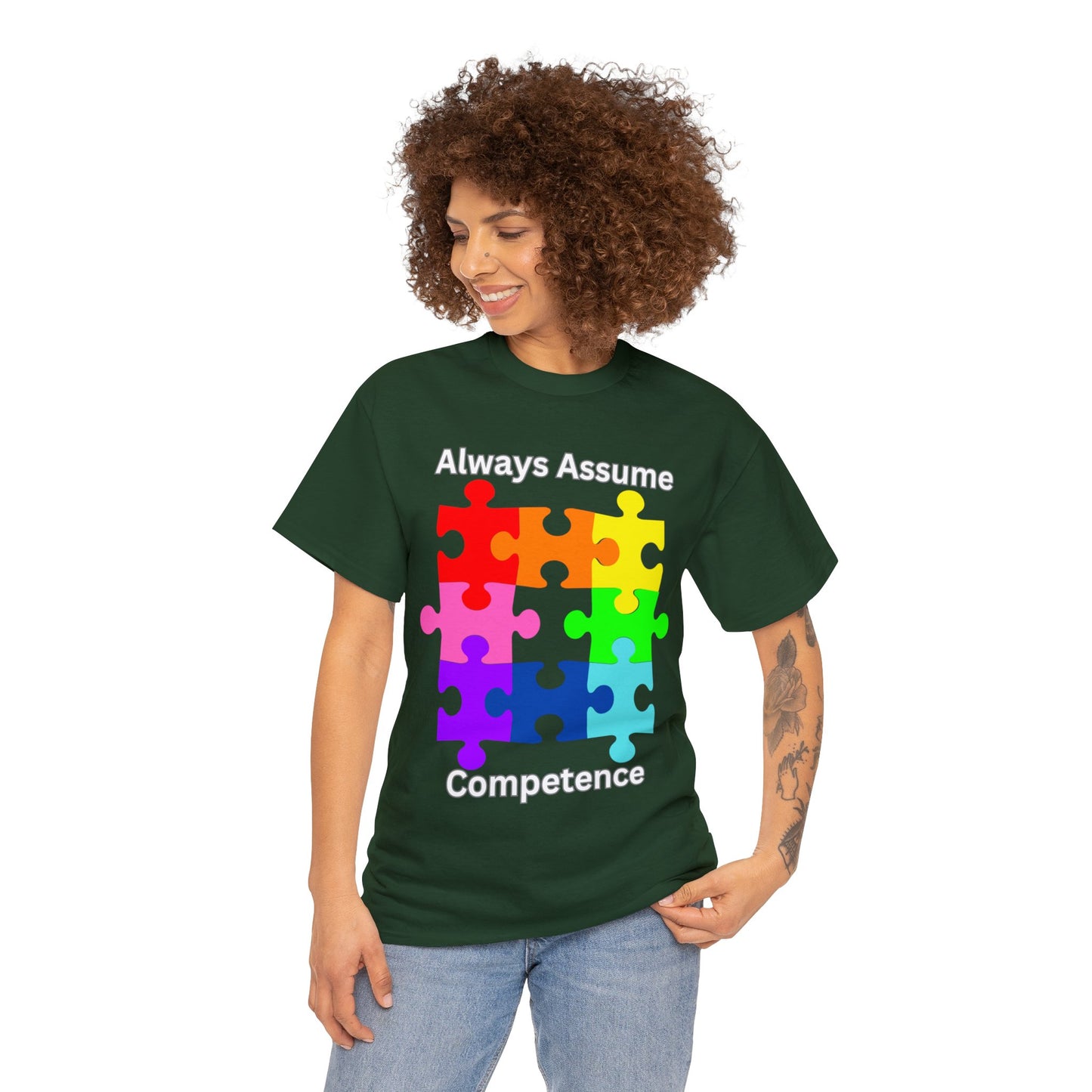 Always Assume Competence Unisex Heavy Cotton Tee