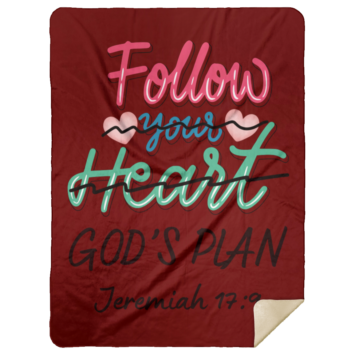 Follow Your Heart Sherpa Blanket - 3 Sizes