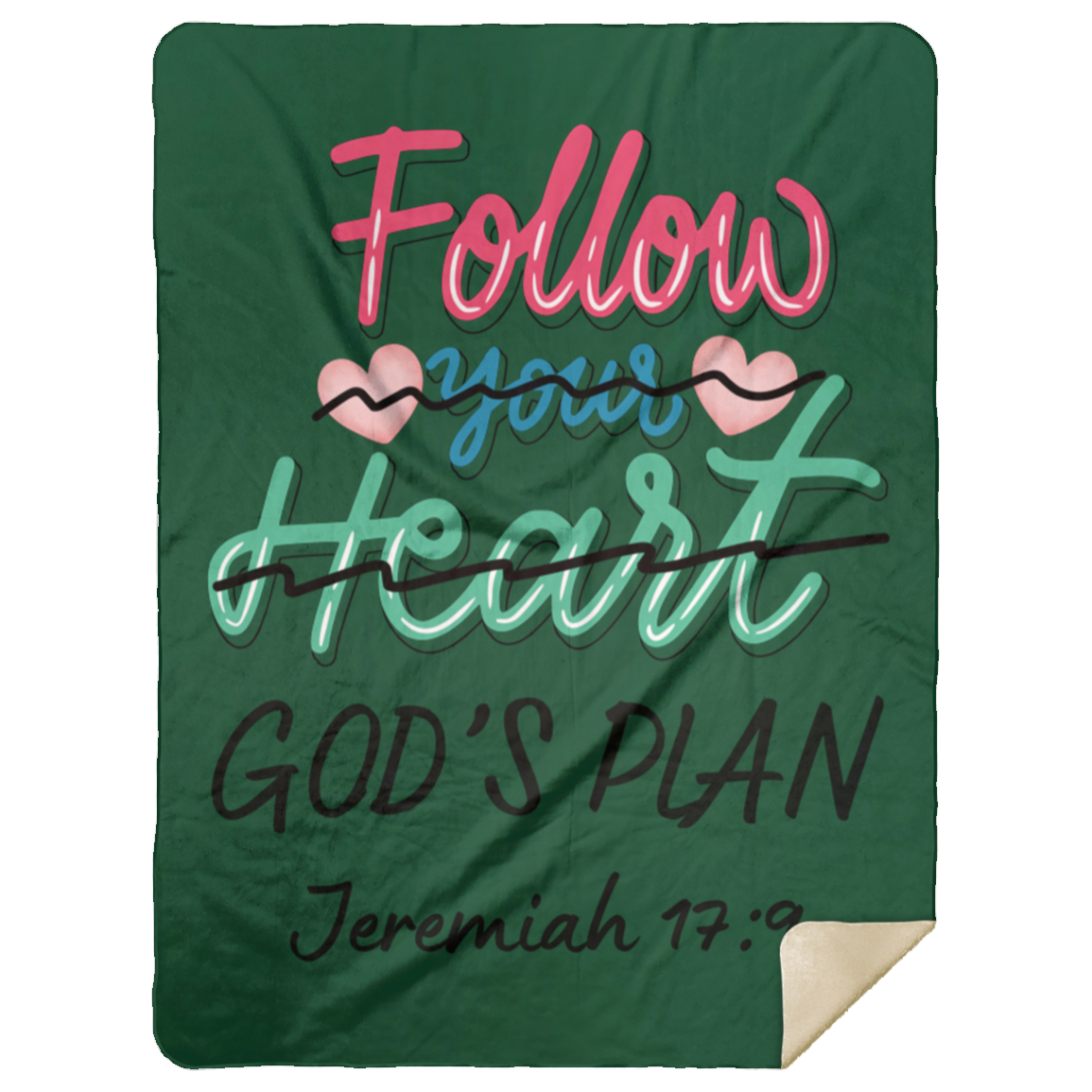 Follow Your Heart Sherpa Blanket - 3 Sizes